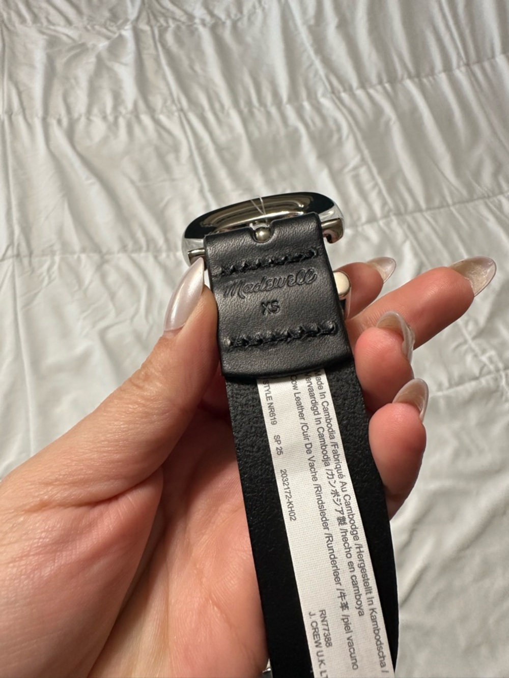 Madewell Studded Western Belt XS Black/Silver Metal Buckle - Picture 4 of 7